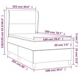  Krevet box spring s madracem LED krem 100x200 cm od tkanine | shoptok.hr