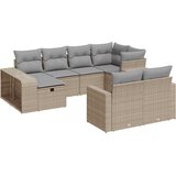 Maison Chic Seti vrtnega pohištva - Vrtna garnitura - Vrtni pohištvo set 10-delna z blazinami bež poli ratan, (21821728) | Shoptok.si