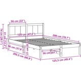 vidaXL Posteljni okvir iz borovega lesa Beli Trden borov les 120 x 200 cm | Shoptok.si