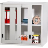 LISTA Vrhnja omarica z drsnimi vrati, vrata s kontrolnim okencem, VxŠxG 1000 x 1023 x 725 mm, svetlo modra | Shoptok.si
