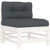 Maison Chic Sredinski kavč - Sofa - Kanape z blazinami bel trden borov les, (21727402) Cene