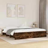 Maison Chic Posteljni okvir - Dvoposteljna postelja - Zakonska postelja brez vzmetnice hrast 200x200 cm inženirski les-J3924, (21762295) | Shoptok.si