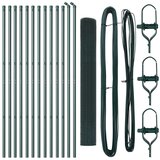 vidaXL Set stebričkov za ograjo Set 2 Zelena Prašno lakirano jeklo | Shoptok.si