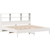 vidaXL Krevet s regalom z knjige bez madraca bijeli 180x200cm borovina | shoptok.hr