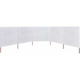  Vjetrobran s 5 panela od tkanine 600 x 120 cm pješčano bijeli | Eponuda.com