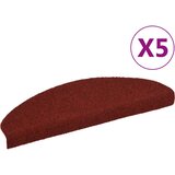  Prostirke za stepenice, samoljepljive, 5 kom, 65x21x4 cm, bordo crvene, poluokrugle, velike | shoptok.hr