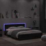vidaXL Okvir kreveta s uzglavljem i LED crni 160 x 200 cm Cijene