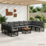  Set vanjskih sofa 11 kom. Crna i tamno siva Poliester | shoptok.hr