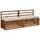  Jastučići za klupe - 2 dijela VUGHT 2 kom. 100% poliester - Bijela (melange) 180 x 40 cm 2 | shoptok.hr