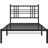  Metalni okvir za krevet s uzglavljem crni 90x190 cm | Eponuda.com