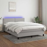  box spring s madracem LED svjetlosivi 140x190 cm tkanina | shoptok.hr