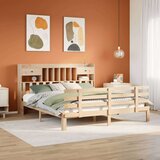 vidaXL Krevet s regalom za knjige bez madraca 180x200 cm od borovine | shoptok.hr
