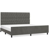 vidaXL Posteljni okvir z vzglavjem temno siv 200x200 cm žamet, (20794799) Cene