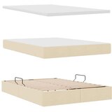  LED krevet za pohranu s madracem Krema 140 x 190 cm Tkanina | shoptok.hr