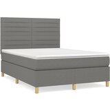 The Living Store Box spring posteljni z vzmetnico temno siv 140x190 cm blago - Box Spring Postelja, (21520842) | Shoptok.si