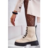 EVENTO PE1 Women's Leather Boots Workers Light Beige Denila | ePonuda.com