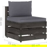 The Living Store Modularna srednja sofa s jastucima od sivo impregniranog drva Cijene
