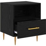 vidaXL Nočna omarica s predalom Črna 40 x 35 x 47.5 cm Konstruiran les | Shoptok.si