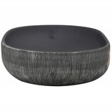 Nadgradni umivaonik sivo-crni ovalni 59x40x14 cm keramički | shoptok.hr