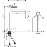 Hansgrohe 76070000 Finoris 260 Click-Clack visoka armatura za umivalnik | Shoptok.si