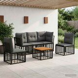  Set vanjskih sofa 6 pcs Crna i tamno siva Poliester | shoptok.hr