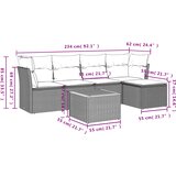  6-dijelni set vrtnih sofa s jastucima bež od poliratana | shoptok.hr