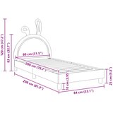  za djecu s uzglavljem Ružičasta 80 x 200 cm PU | shoptok.hr