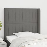  Uzglavlje s ušima tamnosivo 93x16x118/128 cm od tkanine | shoptok.hr