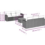  7-dijelni set vrtnih sofa od poliratana s jastucima sivi | shoptok.hr