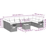  11-dijelni set vrtnih sofa poliratan s jastucima svijetlosivi | shoptok.hr
