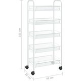 vidaXL Kuhinjska kolica s 5 razina bijela 46 x 26 x 105 cm željezna | shoptok.hr
