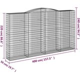  Lučne gabionske košare 3 kom 400x50x220/240cm pocinčano željezo | shoptok.hr