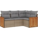  The Living Store Vrtna sedežna garnitura 4-delna z blazinami bež poli ratan - Vrtna Sedežna Garniture, (21452881) | Shoptok.si