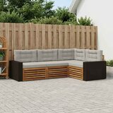  Set vanjskih sofa 4 pcs Prirodna i svjetlosiva | shoptok.hr