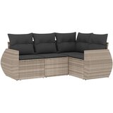 4-dijelni set vrtnih sofa s jastucima svijetlosivi poliratan | shoptok.hr