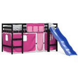  The living store otroški pograd z zavesami roza 90x190 cm trdna borovina - otroški pograd, (21488223) | Shoptok.si