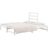  Izvlečna dnevna postelja bela 2x(90x200) cm trdna borovina, (20723786) | Shoptok.si