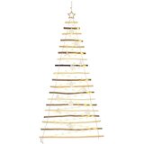 vidaXL Božićno drvce s 100 LED svjetlima Prirodna 180 cm Masivni jasen | shoptok.hr