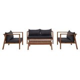 Bessagi Garden Lounge Garnitura Pia, Temno Siva, Akacija, 4-Delno | Shoptok.si