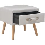 The Living Store Nočna omarica umetno usnje 40x35x40 cm bela - Nočna Omarica, (21420798) | Shoptok.si