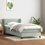 vidaXL Box Spring krevet s madracem svijetlo sivi 90x210 cm baršun Cijene