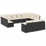  13-dijelni set vrtnih sofa s jastucima poliratan crni | shoptok.hr