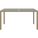  Vrtni stol 150 x 90 x 75 cm od kaljenog stakla i poliratana bež | shoptok.hr