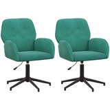  Okretne radne stolice 2 kom. 54 x 55 x 90 cm Tirkizna Baršun | shoptok.hr
