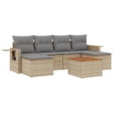 Maison Chic Seti vrtnega pohištva - Vrtna garnitura - Vrtni pohištvo set 7-delna z blazinami bež poli ratan, (21801241) | Shoptok.si