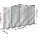  Lučne gabionske košare 7 kom 400x30x220/240cm pocinčano željezo | shoptok.hr