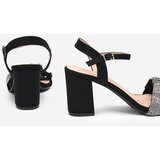 Resti Black women's sandals on a post with cubic zirconias Trieste - Footwear | shoptok.hr