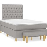  Box spring postelja z vzmetnico svetlo siva 120x200 cm blago, (20726850) | Shoptok.si