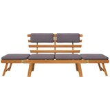 V Vrtni ležaj s jastucima 2-u-1 190 cm masivno bagremovo drvo | shoptok.hr