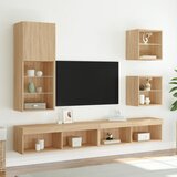 The Living Store Noćni ormarić s LED svjetlima zidni boja hrasta sonome | shoptok.hr